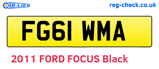 FG61WMA are the vehicle registration plates.