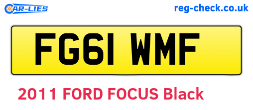 FG61WMF are the vehicle registration plates.