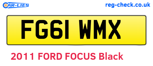 FG61WMX are the vehicle registration plates.