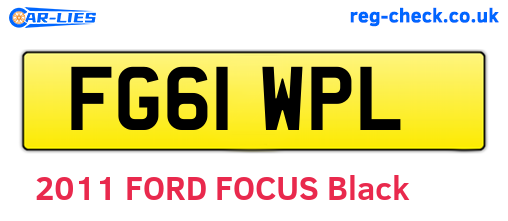 FG61WPL are the vehicle registration plates.
