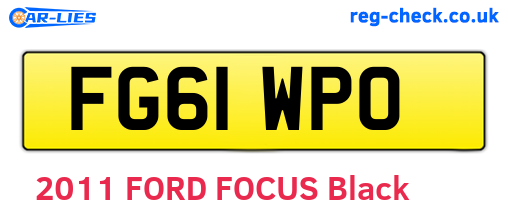 FG61WPO are the vehicle registration plates.