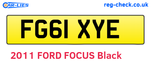 FG61XYE are the vehicle registration plates.