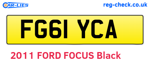 FG61YCA are the vehicle registration plates.
