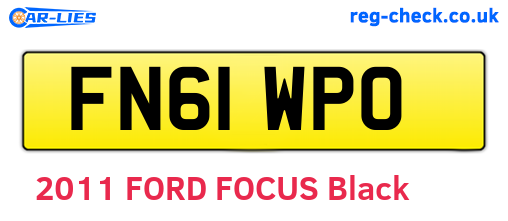 FN61WPO are the vehicle registration plates.
