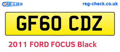 GF60CDZ are the vehicle registration plates.