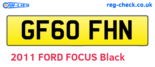 GF60FHN are the vehicle registration plates.
