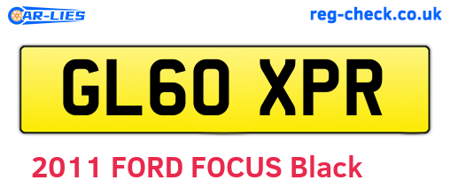 GL60XPR are the vehicle registration plates.