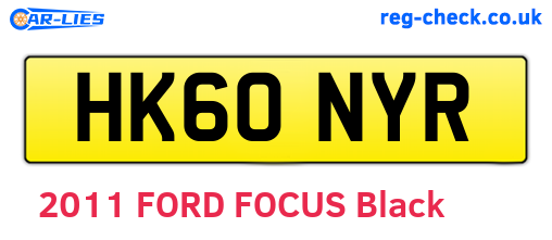 HK60NYR are the vehicle registration plates.