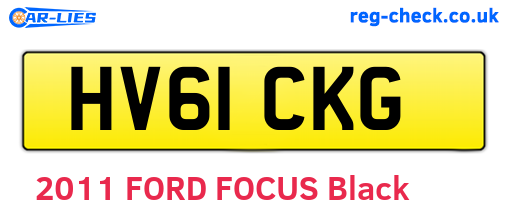 HV61CKG are the vehicle registration plates.