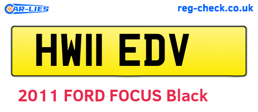 HW11EDV are the vehicle registration plates.