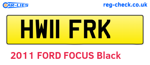 HW11FRK are the vehicle registration plates.