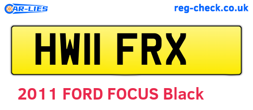 HW11FRX are the vehicle registration plates.