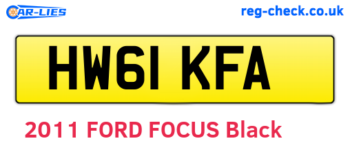 HW61KFA are the vehicle registration plates.