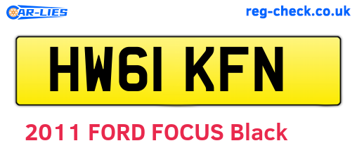 HW61KFN are the vehicle registration plates.