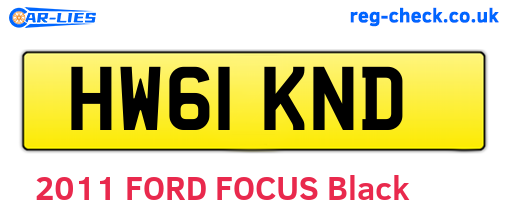 HW61KND are the vehicle registration plates.