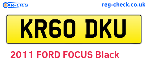 KR60DKU are the vehicle registration plates.