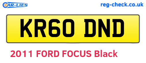 KR60DND are the vehicle registration plates.