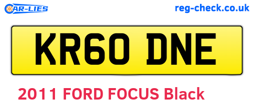 KR60DNE are the vehicle registration plates.