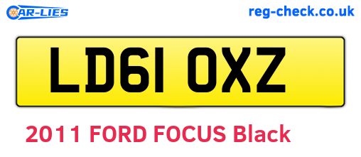 LD61OXZ are the vehicle registration plates.