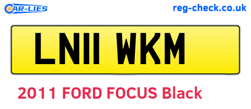 LN11WKM are the vehicle registration plates.