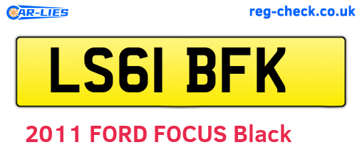 LS61BFK are the vehicle registration plates.