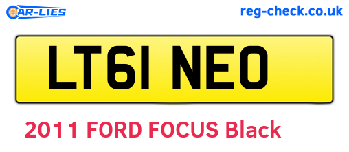LT61NEO are the vehicle registration plates.