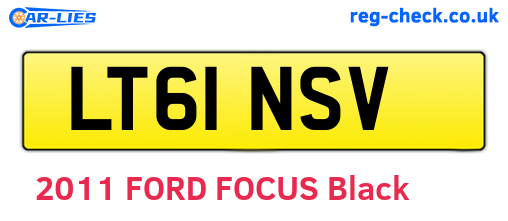 LT61NSV are the vehicle registration plates.