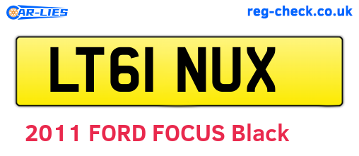 LT61NUX are the vehicle registration plates.