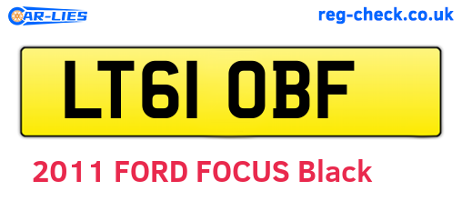 LT61OBF are the vehicle registration plates.
