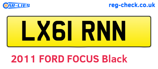 LX61RNN are the vehicle registration plates.