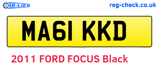 MA61KKD are the vehicle registration plates.