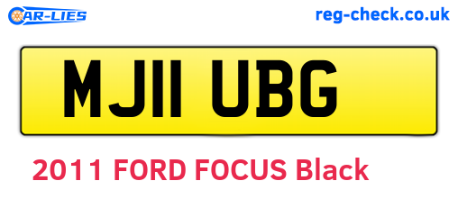 MJ11UBG are the vehicle registration plates.