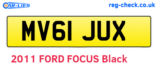 MV61JUX are the vehicle registration plates.