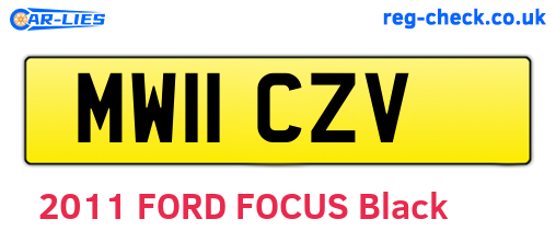 MW11CZV are the vehicle registration plates.