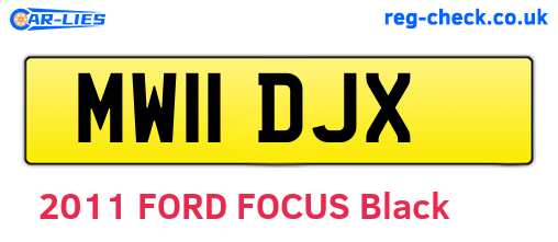 MW11DJX are the vehicle registration plates.