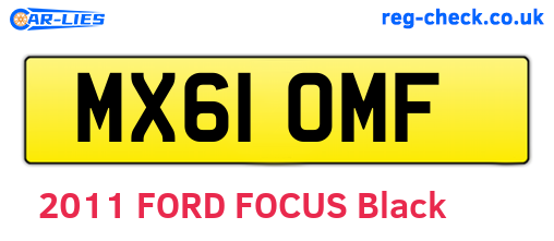 MX61OMF are the vehicle registration plates.