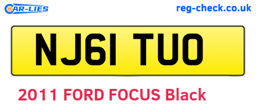 NJ61TUO are the vehicle registration plates.