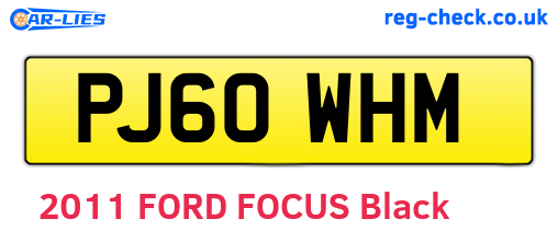 PJ60WHM are the vehicle registration plates.