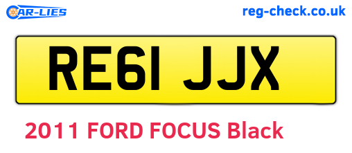 RE61JJX are the vehicle registration plates.