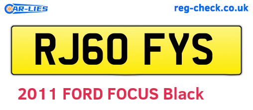 RJ60FYS are the vehicle registration plates.