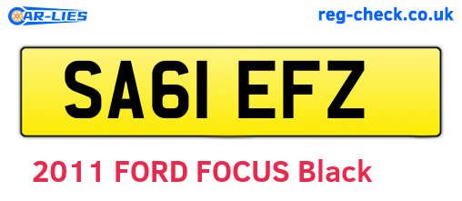 SA61EFZ are the vehicle registration plates.