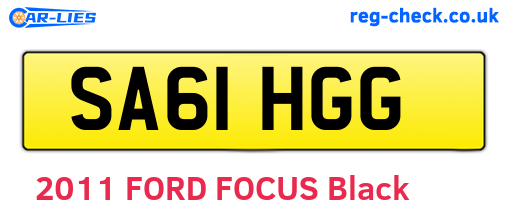SA61HGG are the vehicle registration plates.