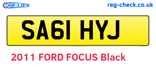 SA61HYJ are the vehicle registration plates.