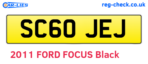 SC60JEJ are the vehicle registration plates.