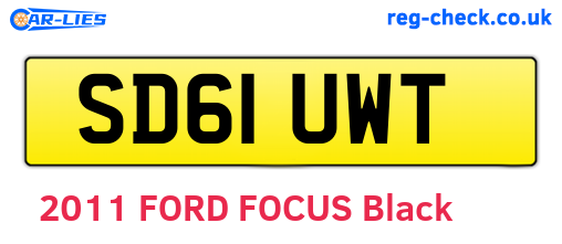 SD61UWT are the vehicle registration plates.