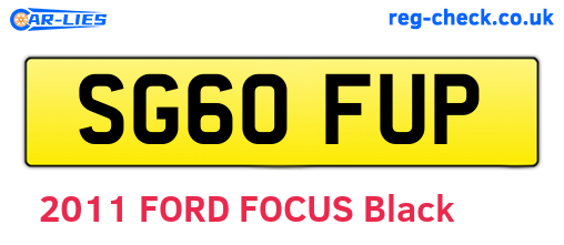 SG60FUP are the vehicle registration plates.