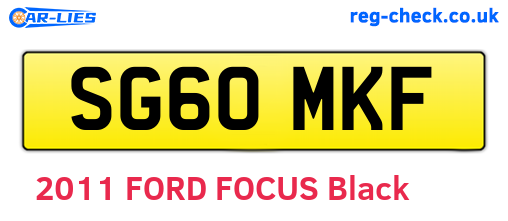 SG60MKF are the vehicle registration plates.