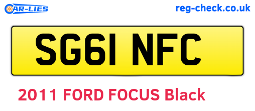 SG61NFC are the vehicle registration plates.