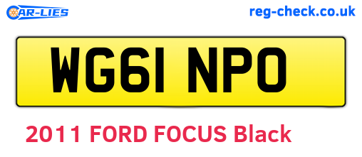 WG61NPO are the vehicle registration plates.