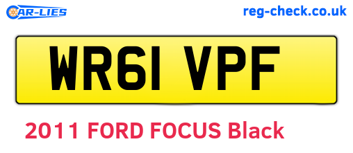 WR61VPF are the vehicle registration plates.
